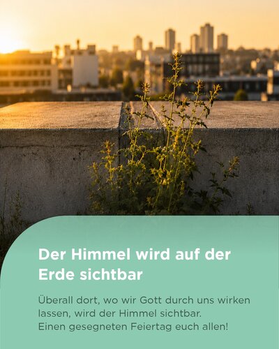 Christi Himmelfahrt: Der Himmel ist offen. 

Oft denken wir bei diesem Feiertag an Abschied – als hätte Jesus die Erde...