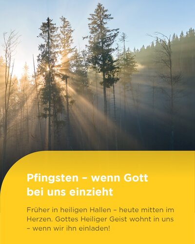 Pfingsten – wenn Gott bei uns einzieht 

An Himmelfahrt haben wir gefeiert, dass der Himmel offensteht 
Dass Jesus die...